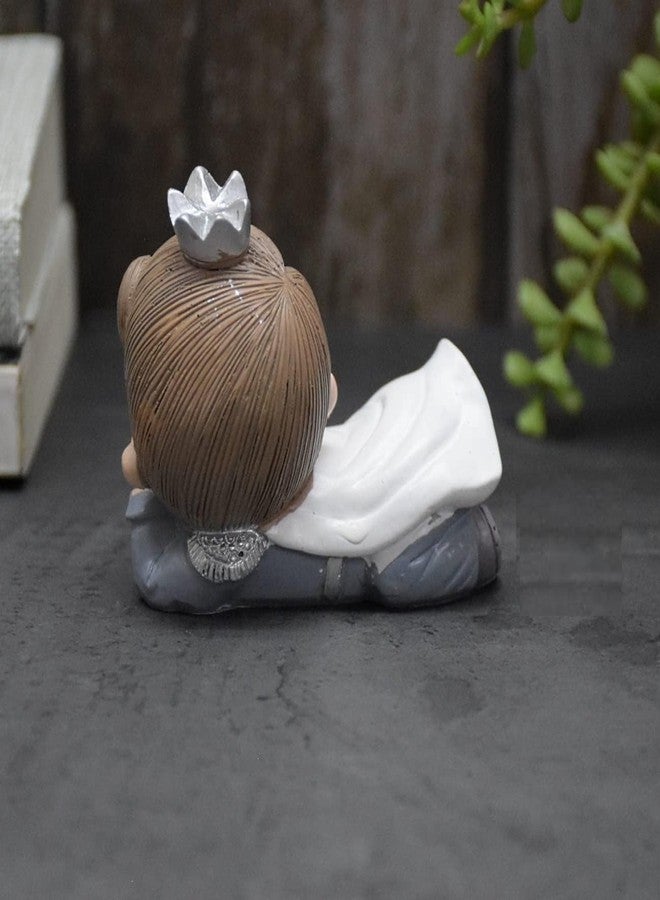 The Pot Dealer Mini Princess Miniature Flying Prince Boy Resin Showpieces for Gift and Home Decor Mini Garden Figurines Doll Statue Boy Ideal Gift for Friends (Crown Prince) - Image 3